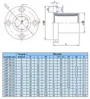 LMF20UU lineáris golyós csapágy 20mm