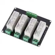 4 csatornás SSR relés DC 3-32V, max 220V DC 5A Solid State Relay Module