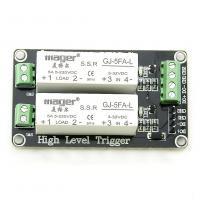 2 csatornás SSR relés DC 3-32V, max 220V DC 5A Solid State Relay Module