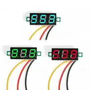 Mini Digital Voltmeter DC 0-100V LED Panel Voltage Meter 3-Digital With 3 Wires