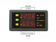 DC Battery Monitor Positive Negative Current +/- 30A Voltage 120V Car Volt Meter