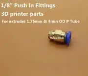 3D Printer 4mm/6mm Push in PTFE Tube Fitting Pneumatic Connector Reprap Parts