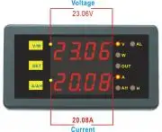 DC Combo Meter 0-200V 0-200A Volt Amp Watt Amper Hour Timer Overload Protection