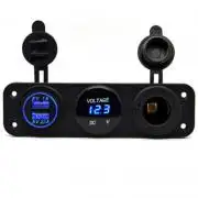 12V Dual USB 3.1A Car Charger Power Socket LED Voltmeter Rocker Switch Panel