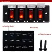 4 Gang 12V-24V Dual USB Waterproof Car Marine Red LED Switch Panel Power Socket