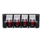 4 Gang 12V-24V Dual USB Waterproof Car Marine Red LED Switch Panel Power Socket