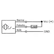 Induktív közelítéskapcsoló NPN Záró (NO) 6-36VDC 18mm