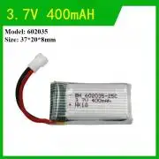 400mAH 1cella 3.7V LiPo akku mini drónokhoz, quadcopterekhez, helikhez