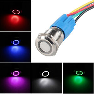 16mm 19mm 12V Car LED Light ON OFF Metal Push Button Toggle Switch Plug Sales