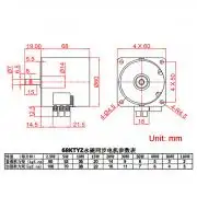 68KTYZ AC220V 28W 2.5-110RPM Permanent Magnetic Synchronous Gear Motor CW/CCW