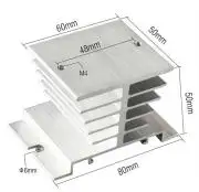 Szilárdtest relé hűtő borda 50x60 max.15A