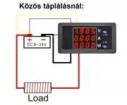 Feszültség áram és teljesítmény mérő (volt, amper, watt)