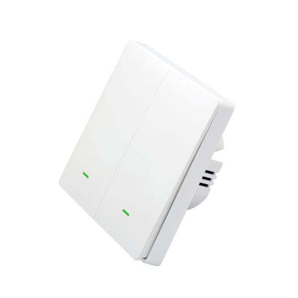 SmartWise Z2-L Zigbee + RF, érintős két gombos okos villanykapcsoló, csak fázis (fehér)