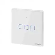 Sonoff TX T2 EU 3C WiFi + RF vezérlésű, távvezérelhető, érintős hármas csillár villanykapcsoló (fehér, kerettel)