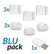 Shelly BLU akciós csomag ( 3 x BLU mozgásérzékelő + 3 x BLU ajtó-ablaknyitás érzékelő + 1 x BLU gateway)