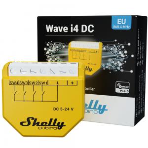 Shelly WAVE i4DC vezeték nélküli okos bemeneti modul, Z-Wave protokollal