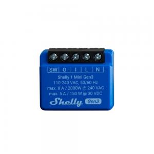 Shelly PLUS 1 Mini GEN3, egy áramkörös WiFi + Bluetooth okosrelé