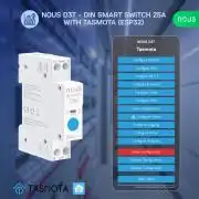 Nous D3T DIN-sín kompatibilis Wi-Fi-s relémodul, Tasmota firmware, Matter kompatibilis, 25A