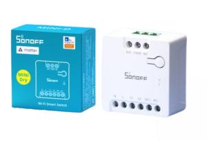 Sonoff MINI-D Wi-Fi + eWeLink-Remote, Matter kompatibilis, okos mini relémodul, feszültségmentes kimenettel