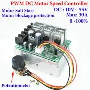 360W DC 12V~48V 18V 24V 30A DC Motor Speed Controller, High Power PWM module Regulator Soft Start Switch