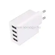 USB hálózati töltő, 4x3.1A, SUM 5A