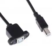 Beépíthető USB B, 2.0 B, panel aljzat, a végén is B USB csatlakozóval