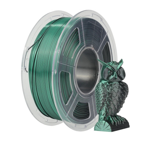 PLA+ Selyem dupla színű Fekete-Zöld filament 1.75mm 1kg