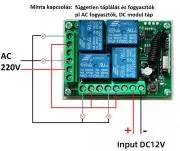 4 csatornás távirányító és DC vevőegység