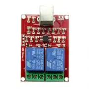 USB - 2 csatornás relé modul panel