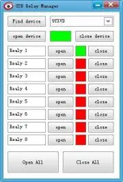 USB - 2 csatornás relé modul panel